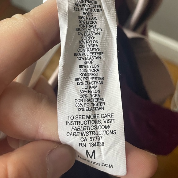 Fabletics Luana Midi Sports Maroon Bra Size M - Picture 5 of 5